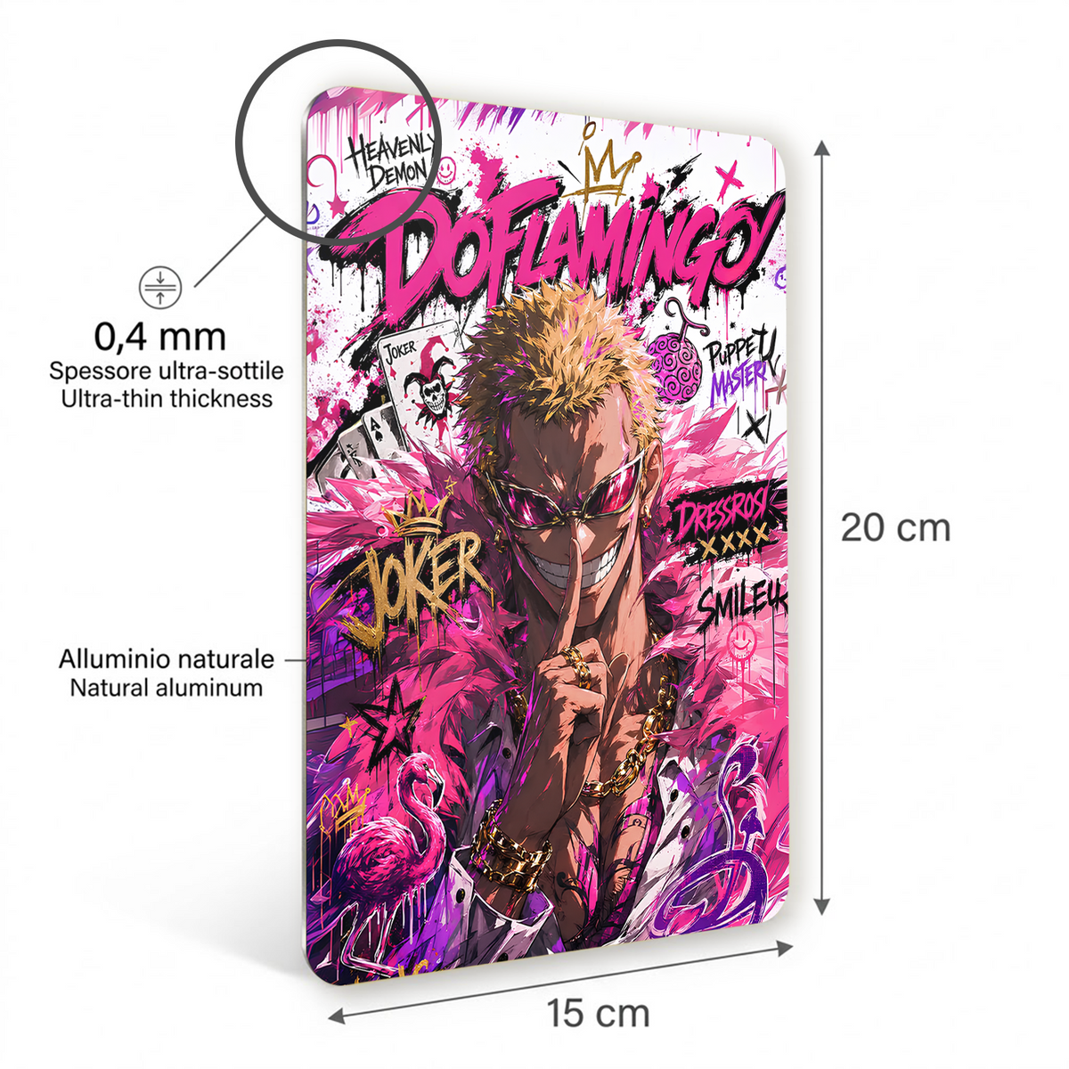 Poster in Alluminio One Piece - Doflamingo Joker