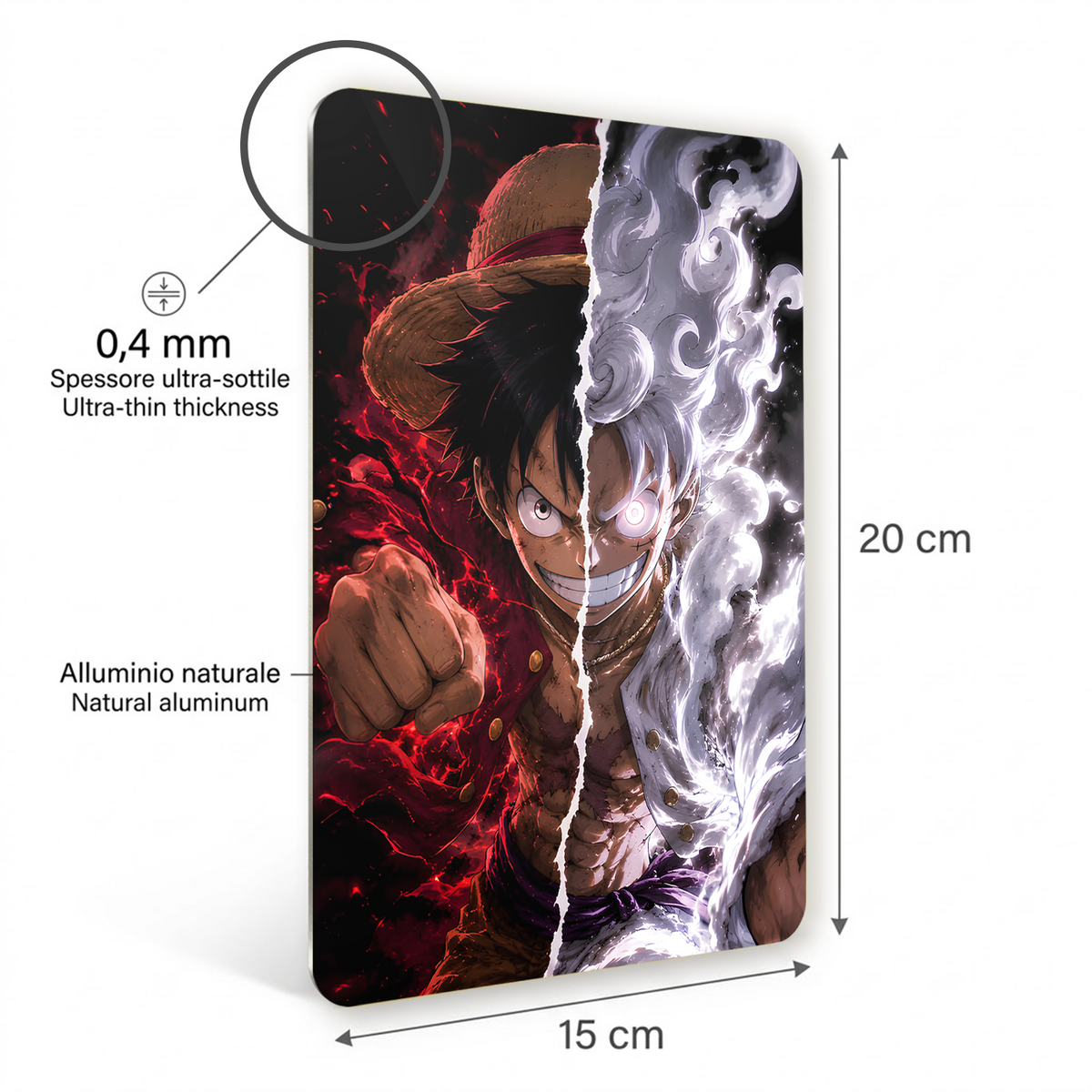 Poster in Alluminio One Piece - Luffy dual Face