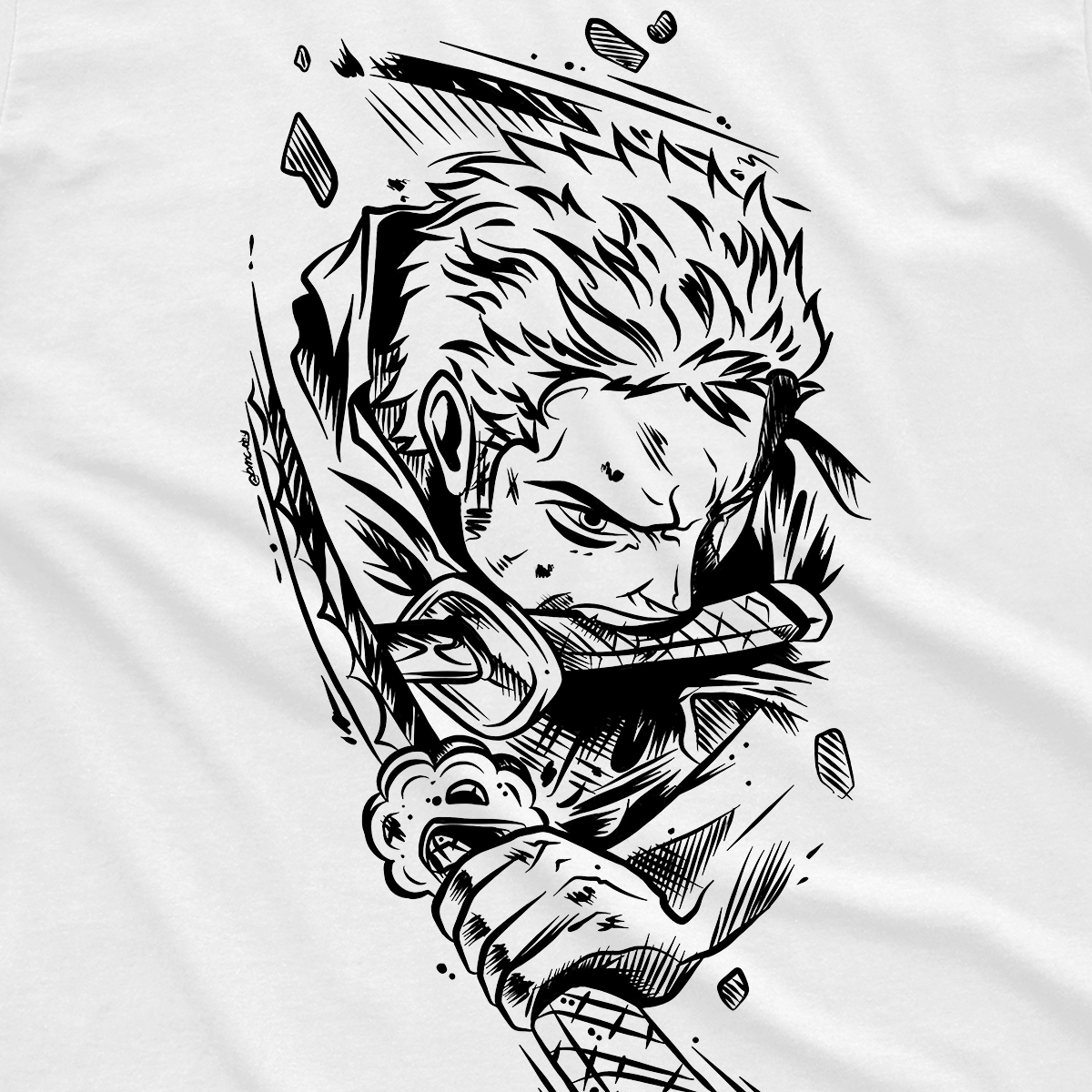 T-shirt One Piece - White Zoro