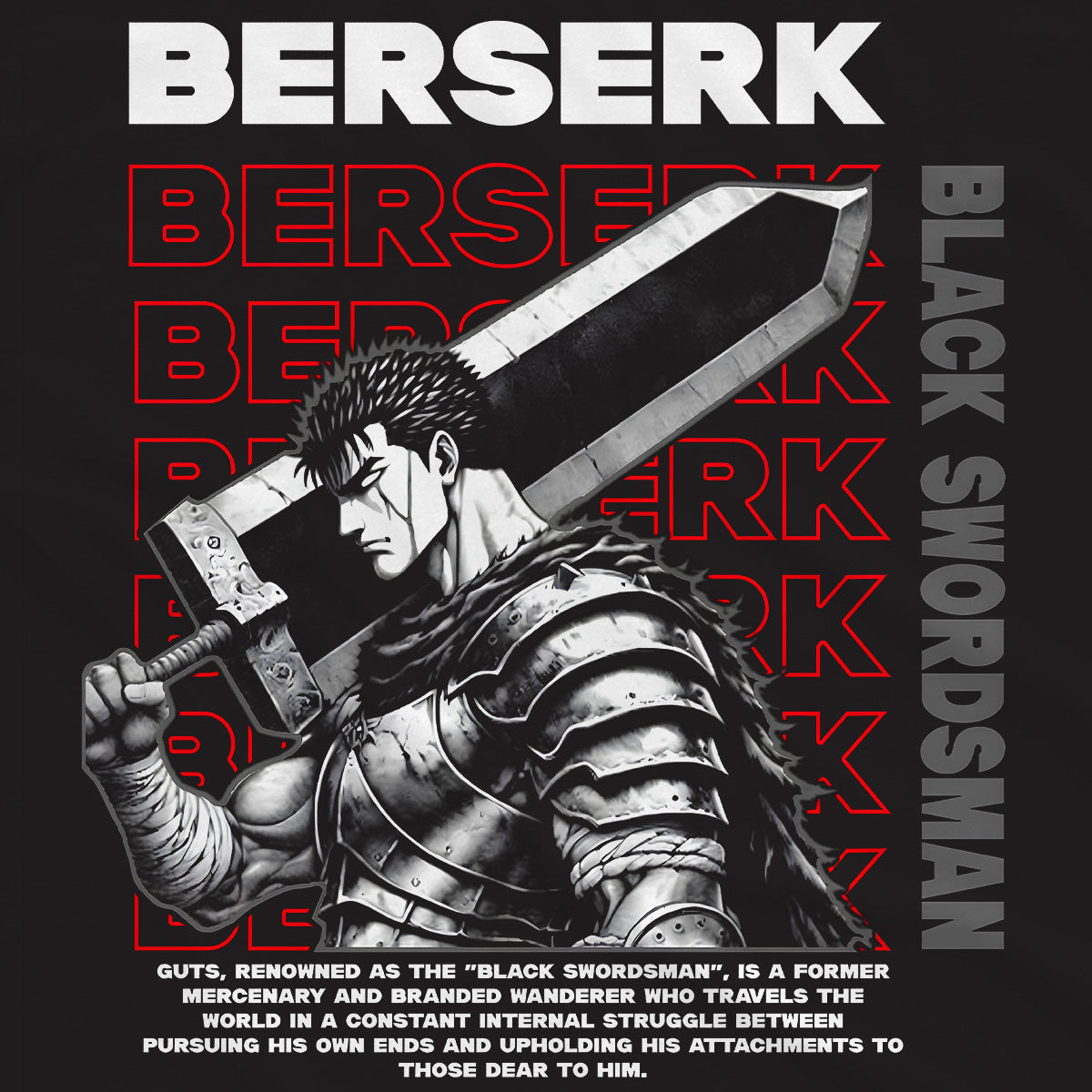 T-shirt Berserk - Black Swordsman