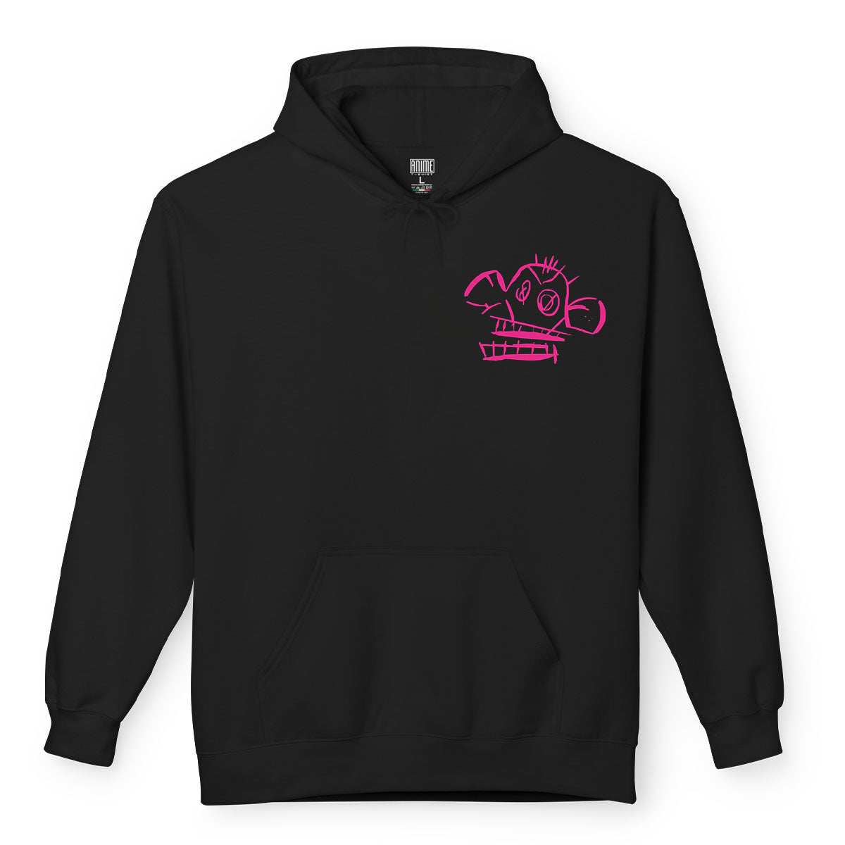 Felpa con cappuccio nera Serie Arcane League of Legends Jinx con tasca frontale Anime T-shirt - Fronte