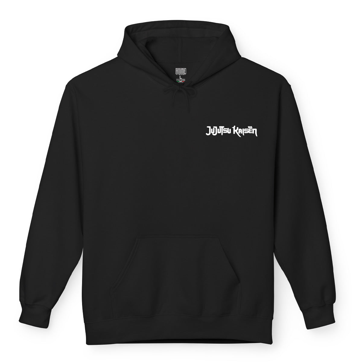 Felpa con cappuccio nera Serie Manga Jujutsu Kaisen - Sukuna Ryomen con tasca frontale Anime T-shirt - Fronte