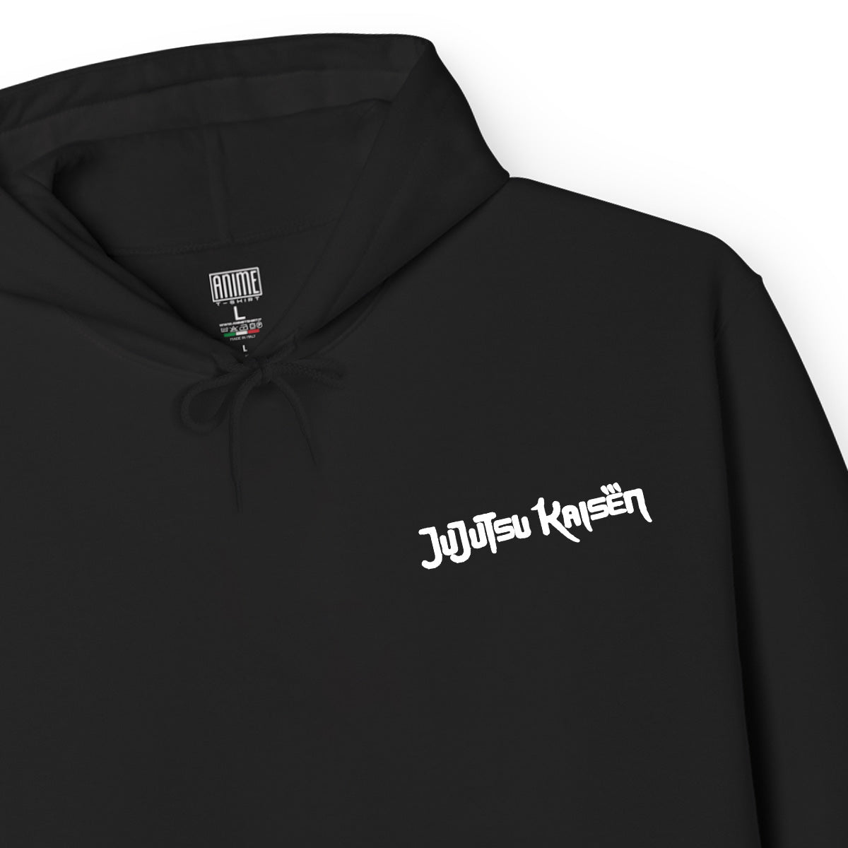Felpa con cappuccio nera Serie Manga Jujutsu Kaisen - Sukuna Ryomen con tasca frontale Anime T-shirt - Dettaglio