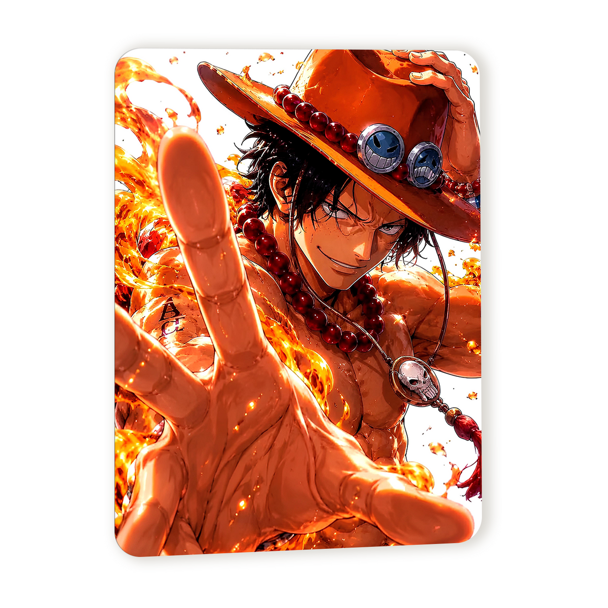 Poster in Alluminio One Piece - Ace Flame
