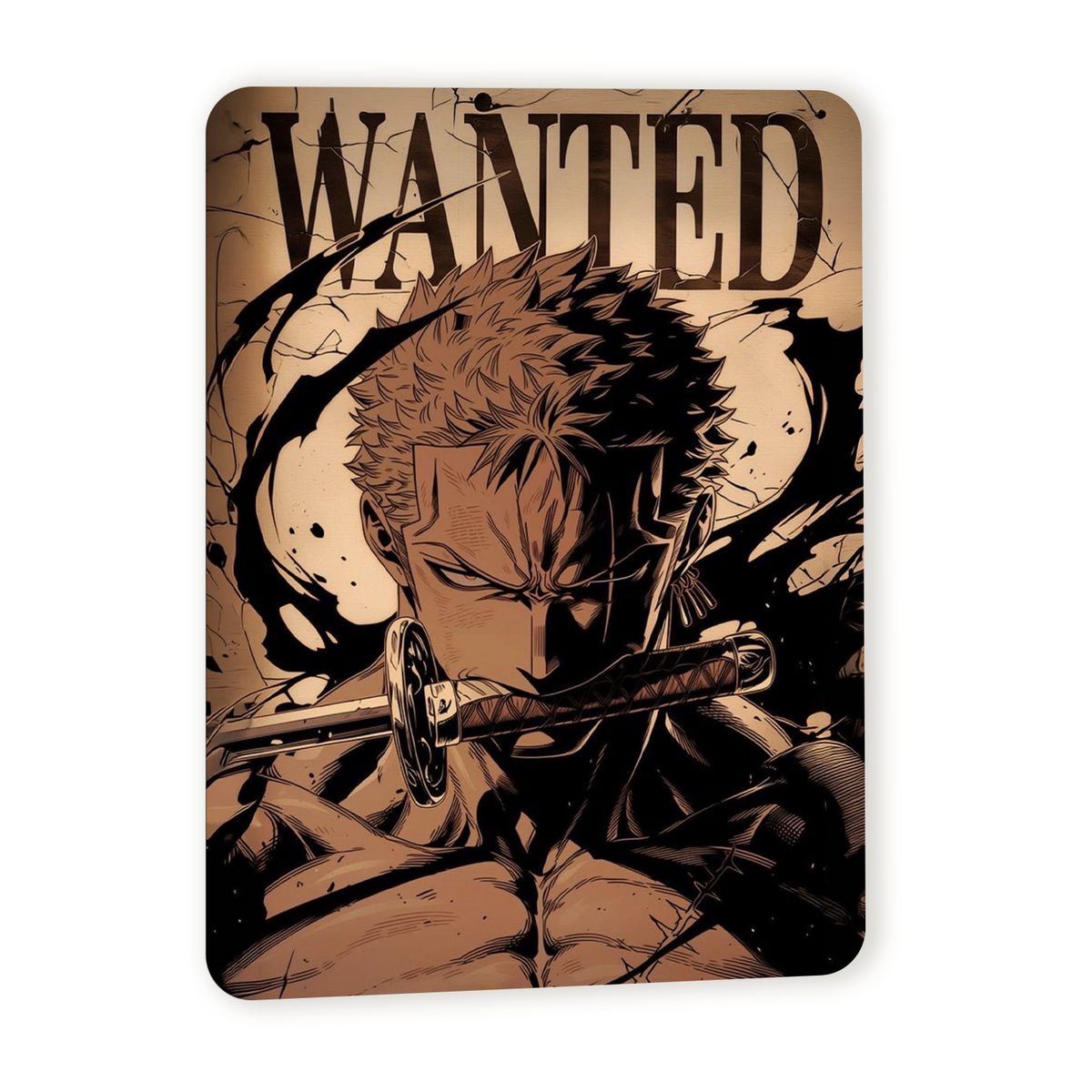 Poster in Alluminio One Piece - Wanted Zoro