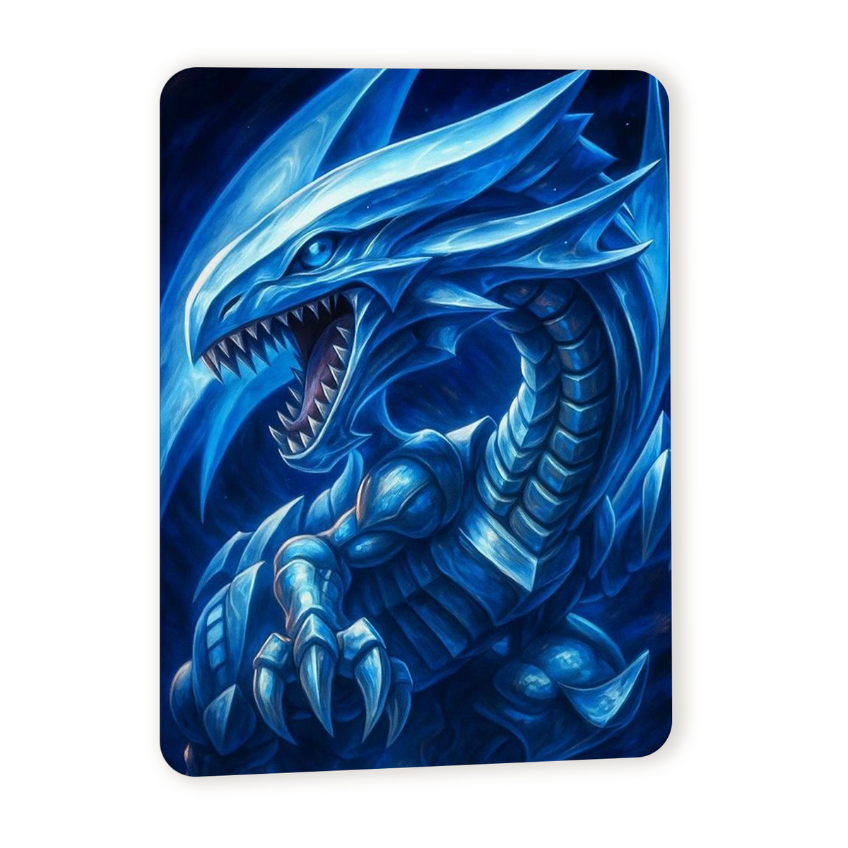 Poster in Alluminio Yu‑Gi‑Oh! - Drago Bianco Occhi Blu