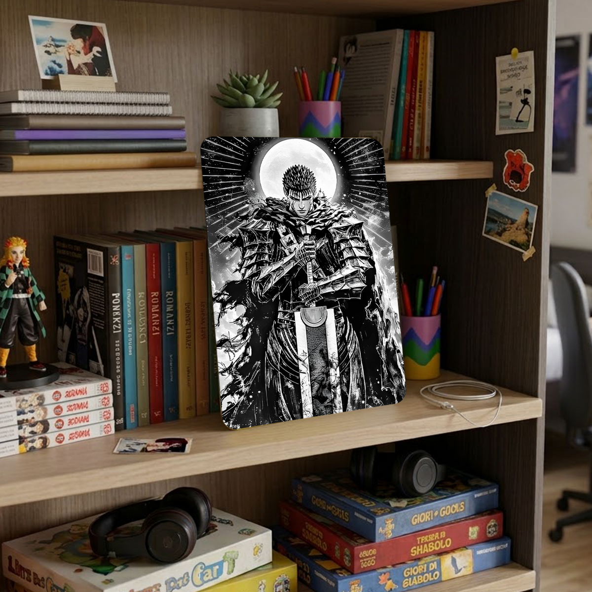 Poster in Alluminio Berserk - Guts Black & White