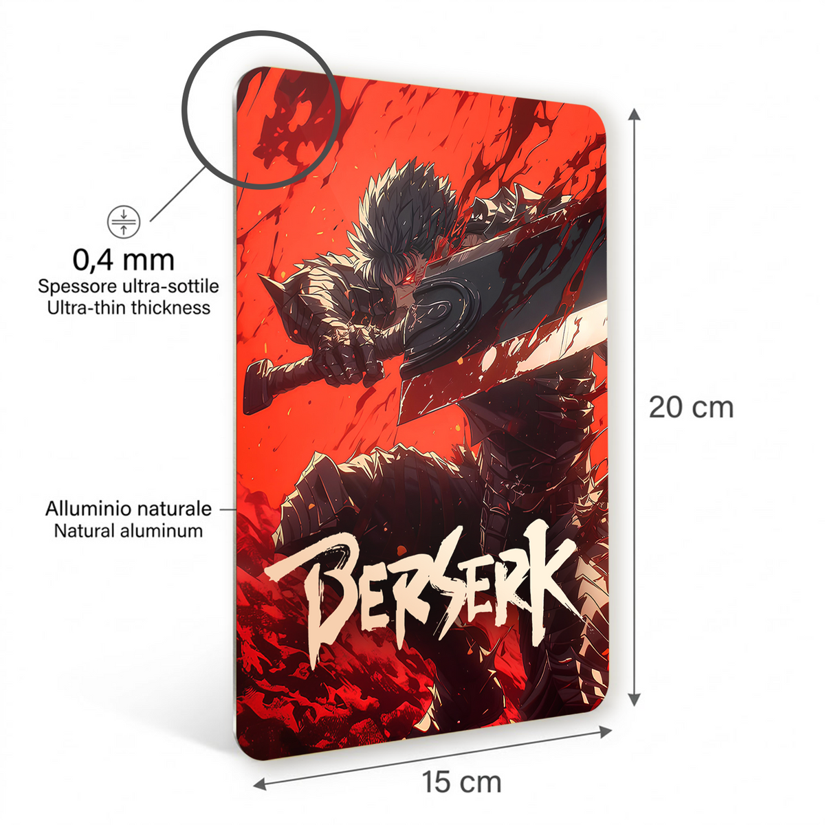 Poster in Alluminio Berserk - Gatsu Red