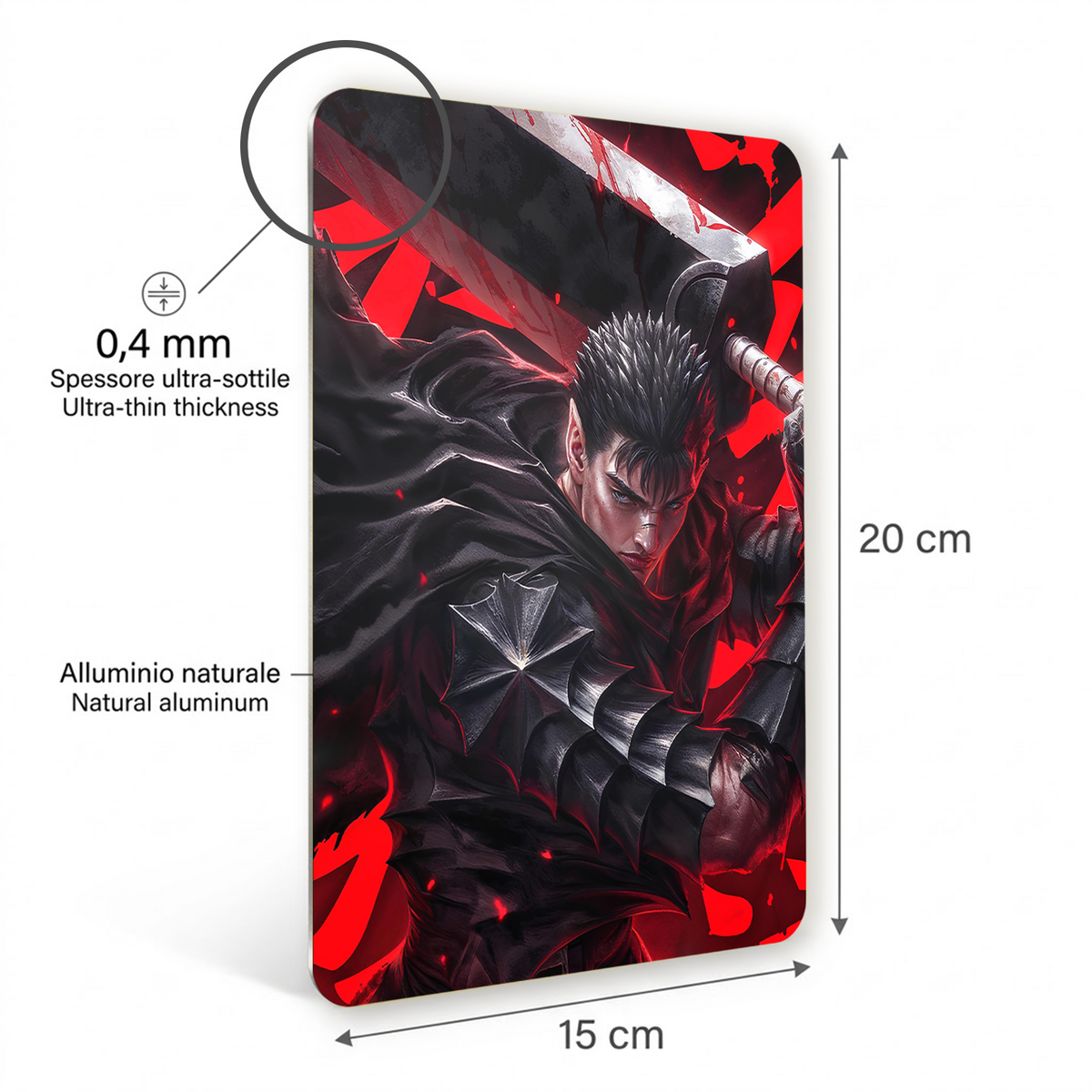 Poster in Alluminio Berserk - Guts Sworld