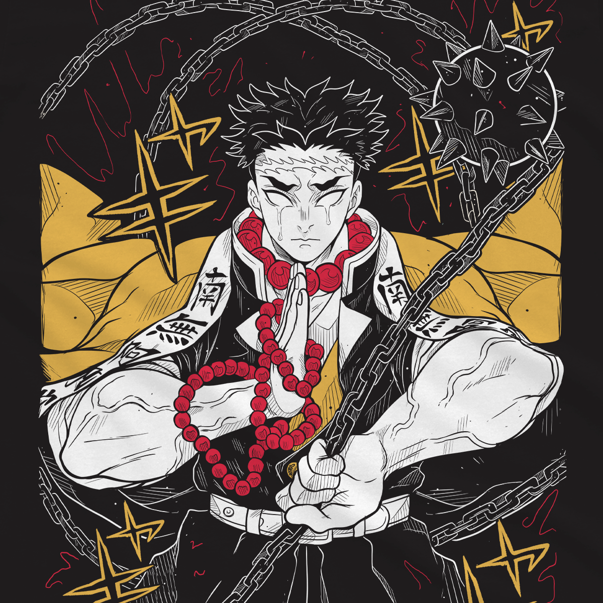 T-shirt Demon Slayer - Gyomei Murales