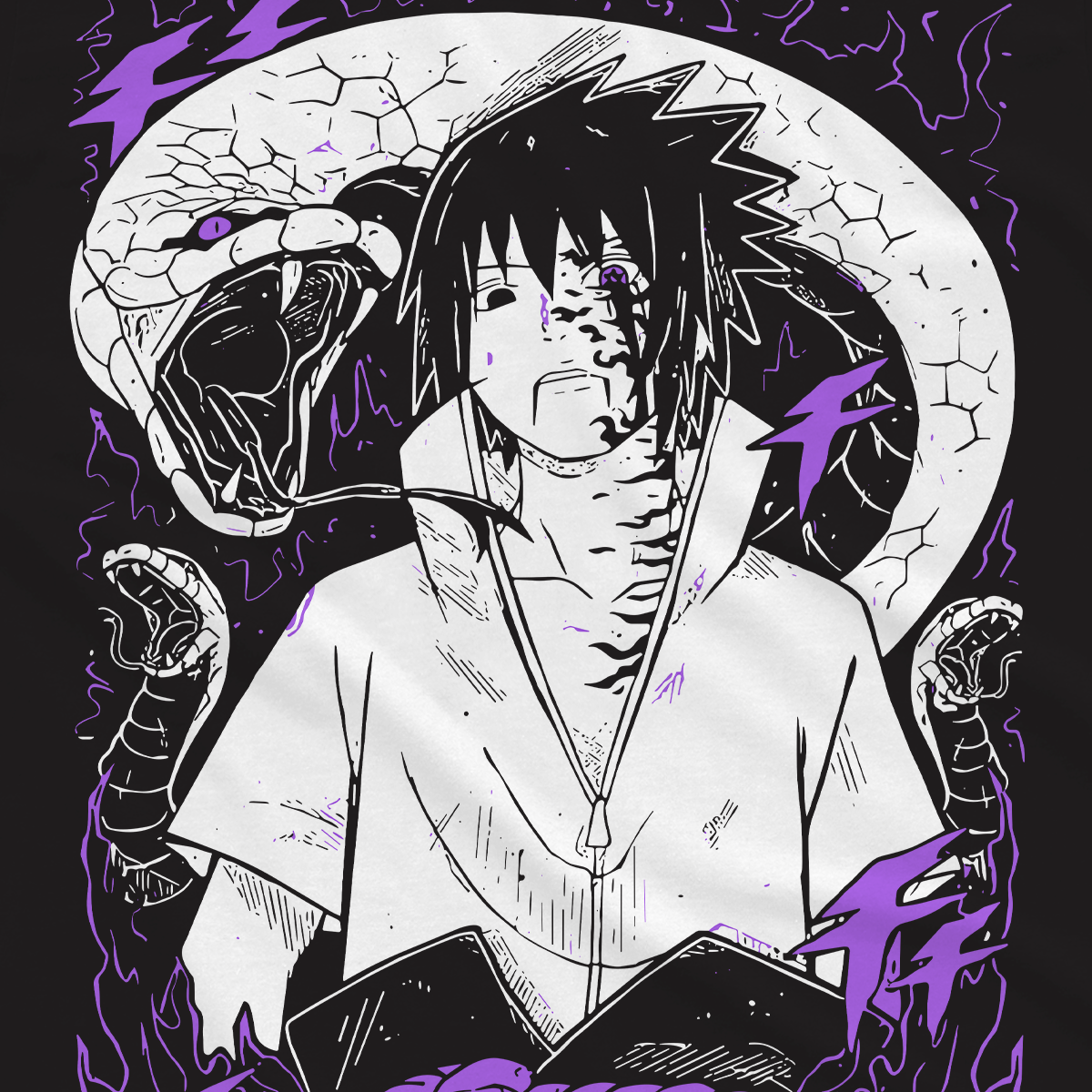 T-shirt Naruto - Sasuke Murales
