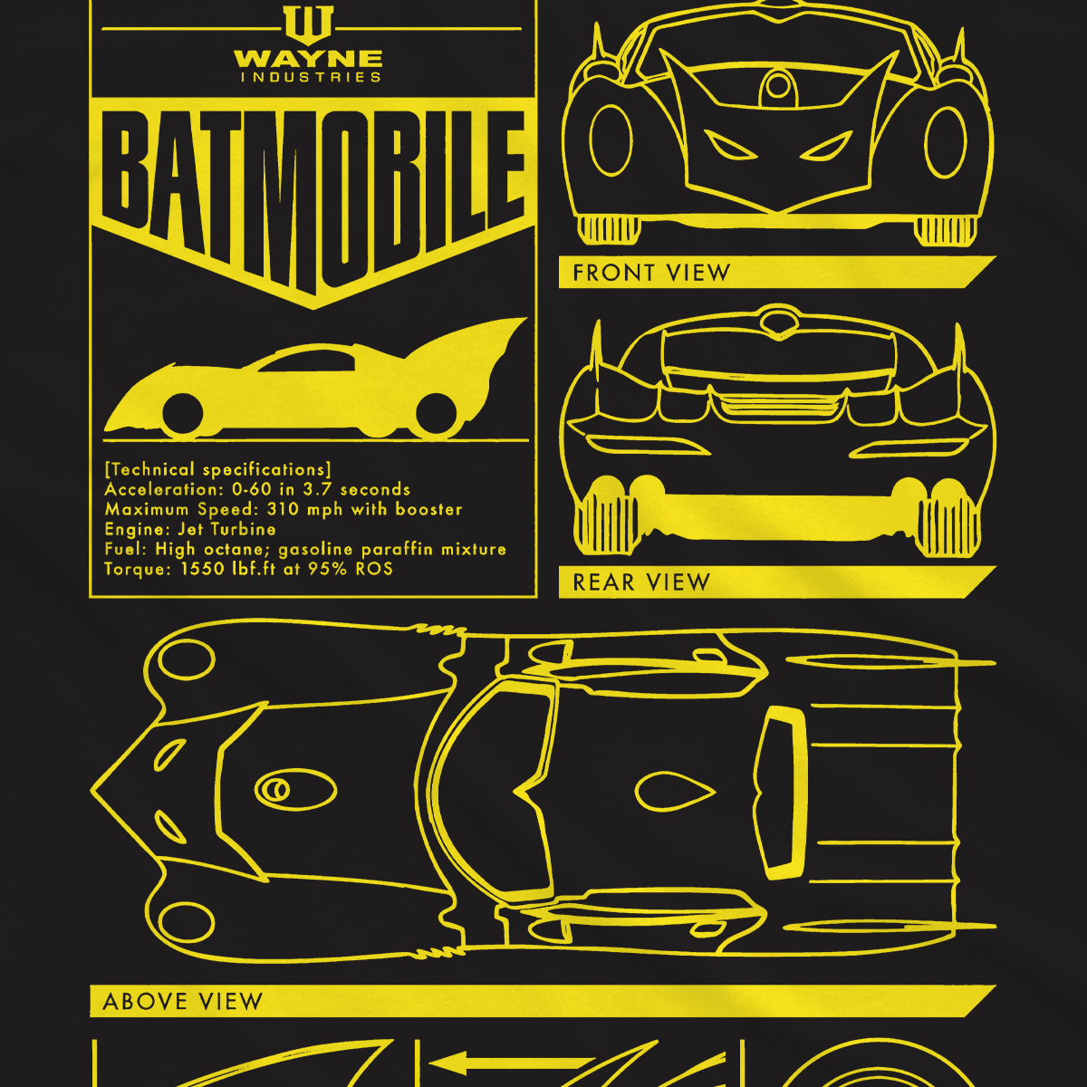 T-shirt Batman - Batmobile