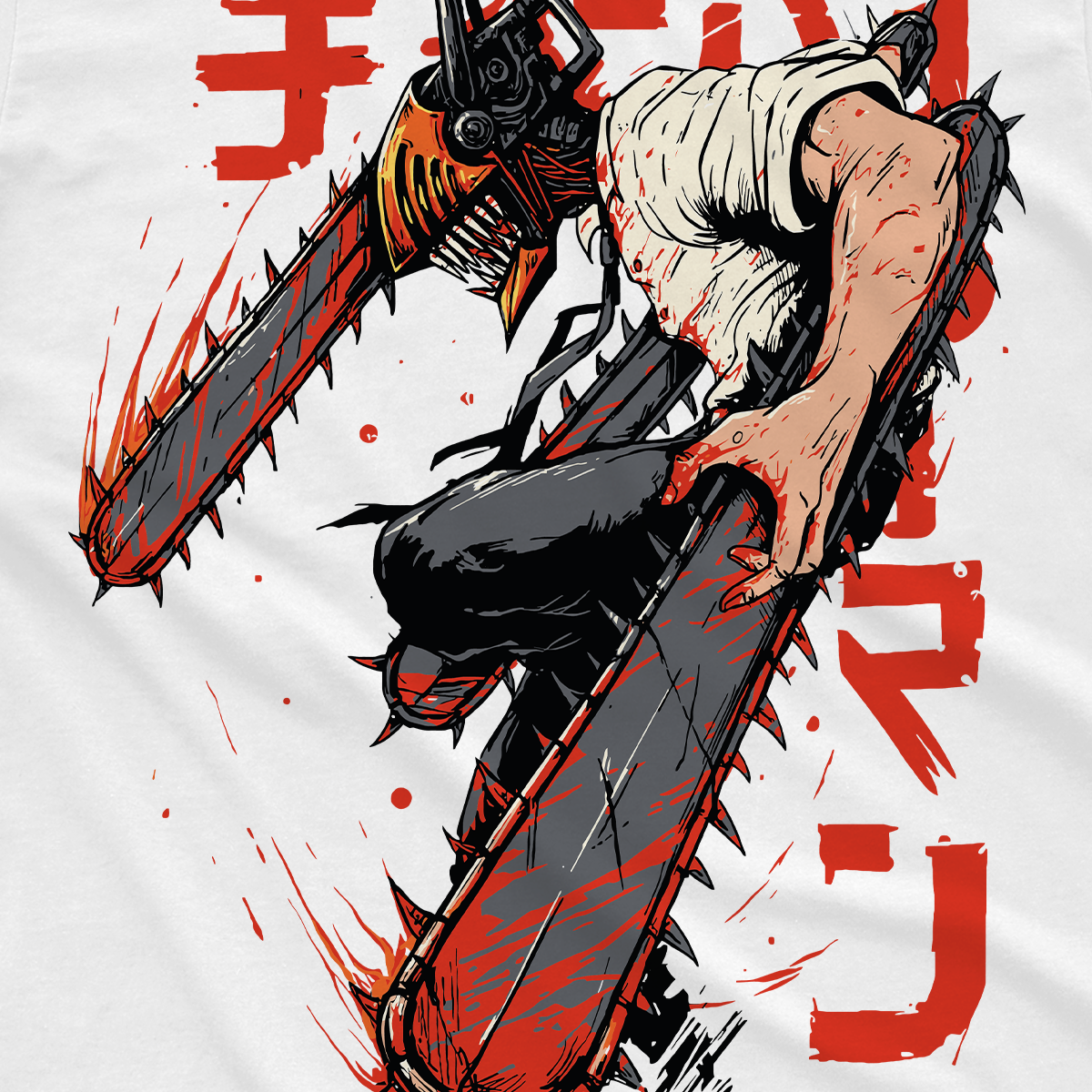 T-shirt Chainsaw Man - Denji White