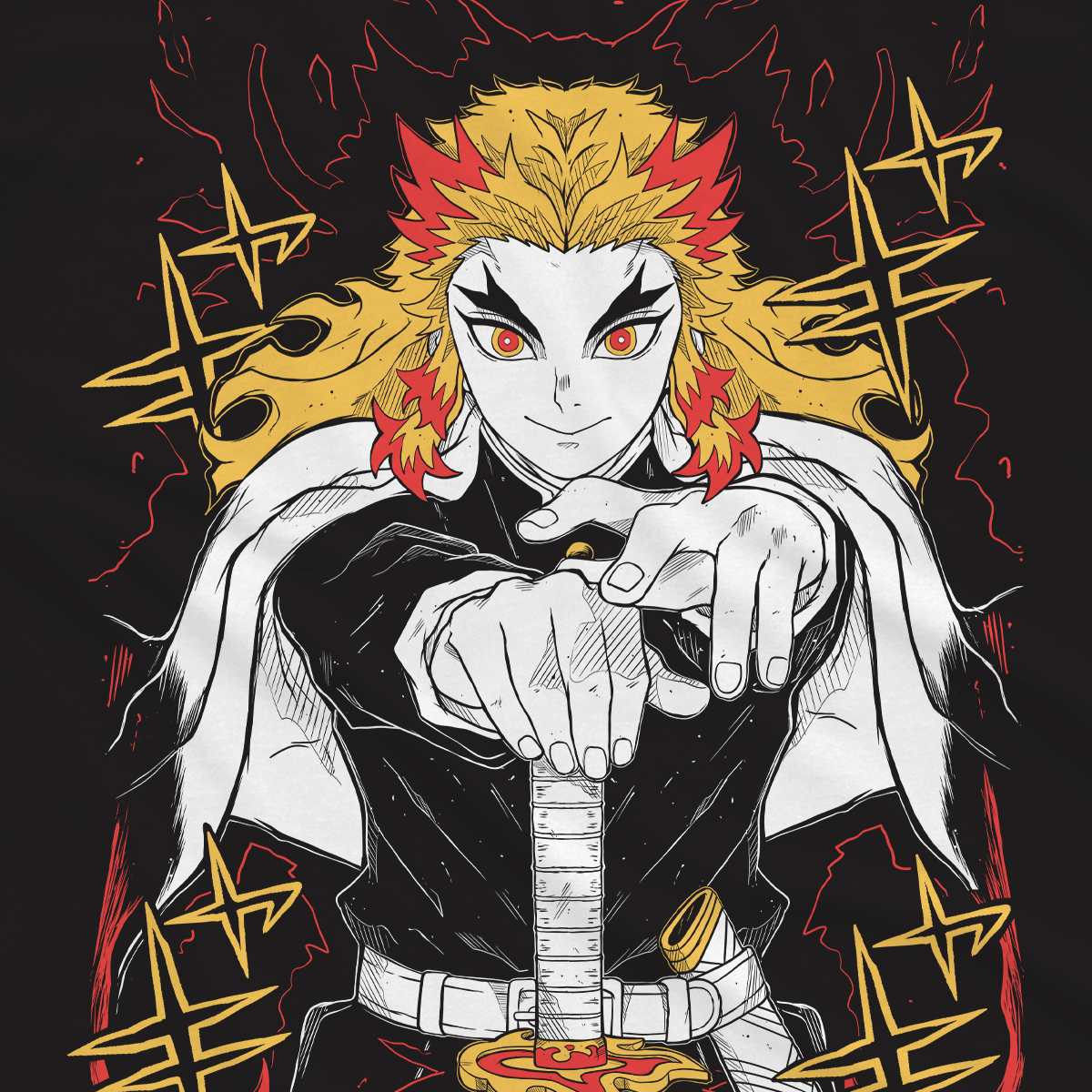 T-shirt Demon Slayer - Rengoku Murales