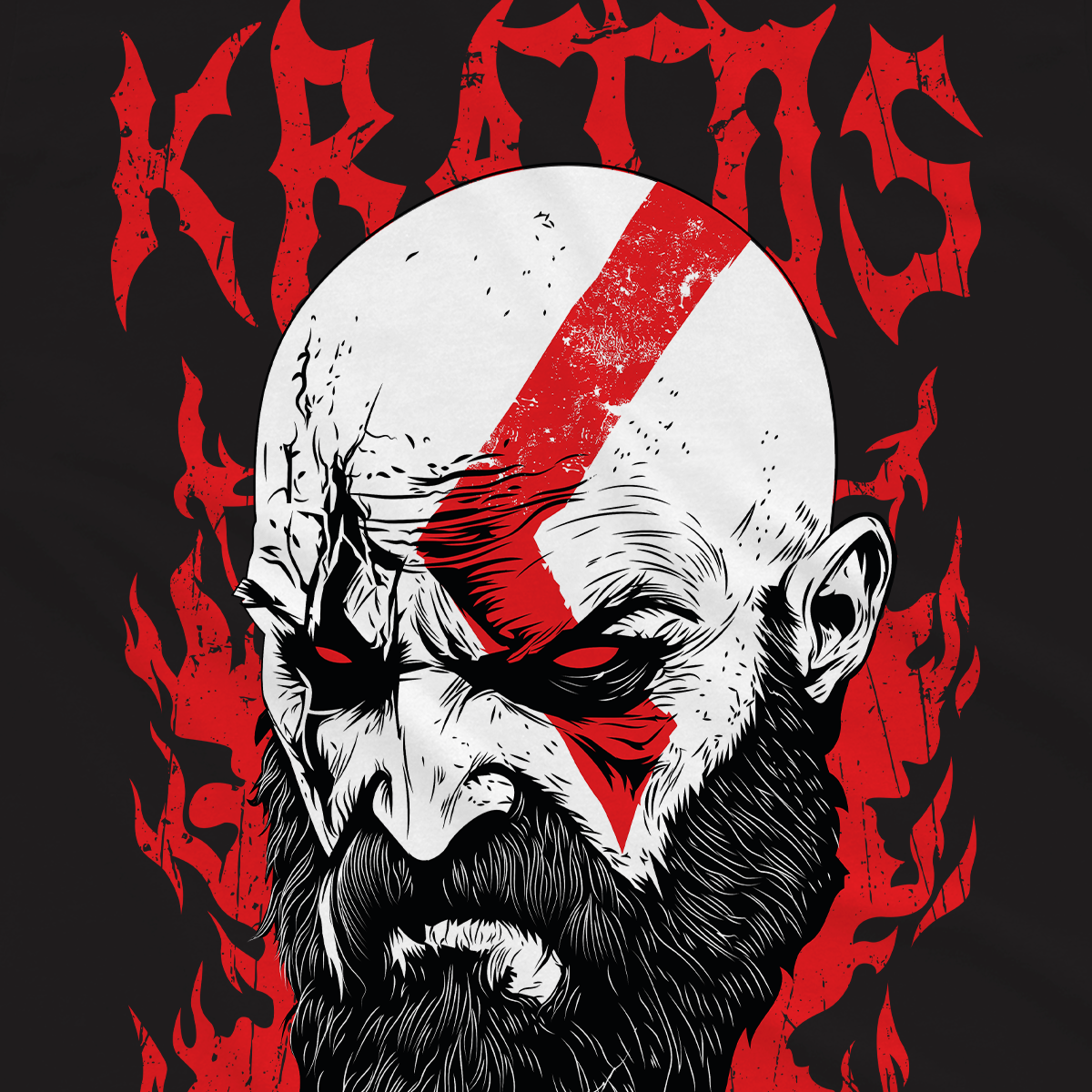 T-shirt God Of War - Kratos Fire