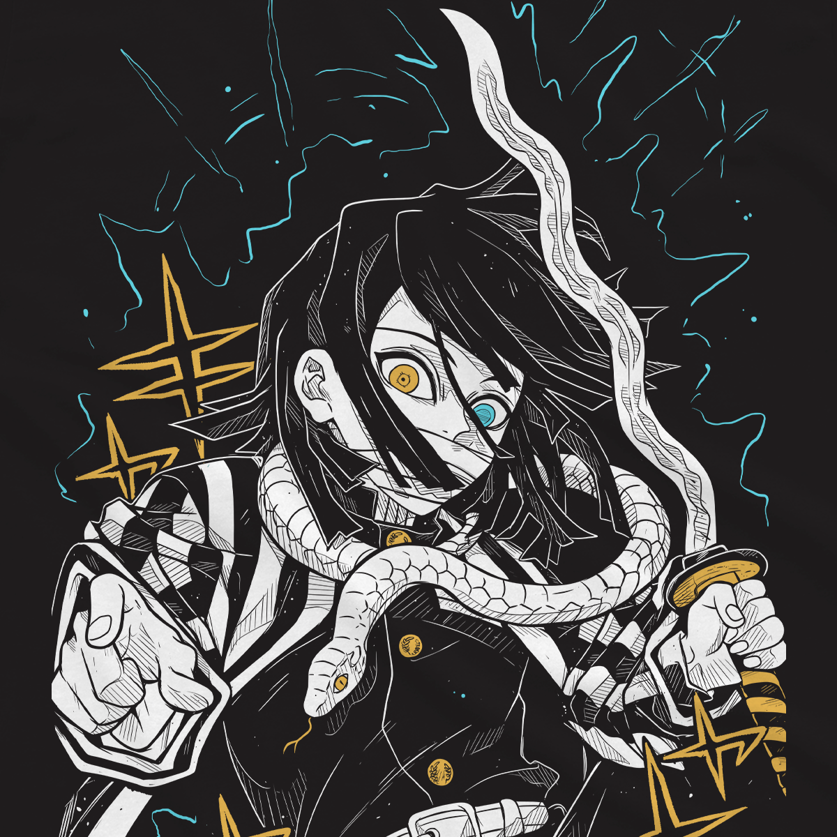T-shirt Demon Slayer - Obanai Murales