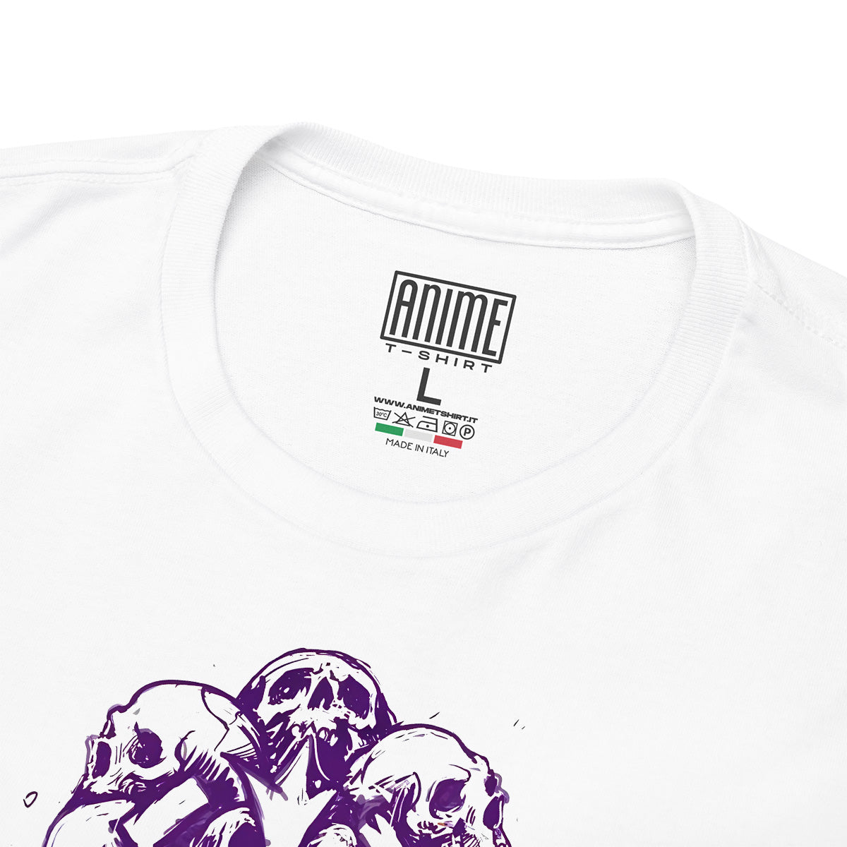 T-shirt Maglietta Bianca Manga Berserk Teschio 100% Cotone Anime T-shirt - Dettaglio