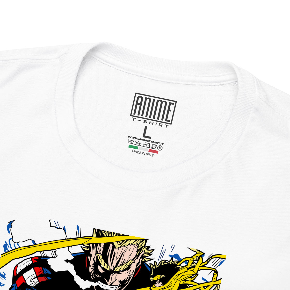 T-shirt Maglietta Bianca Serie My Hero Accademia - Plusultra 100% Cotone - Dettaglio