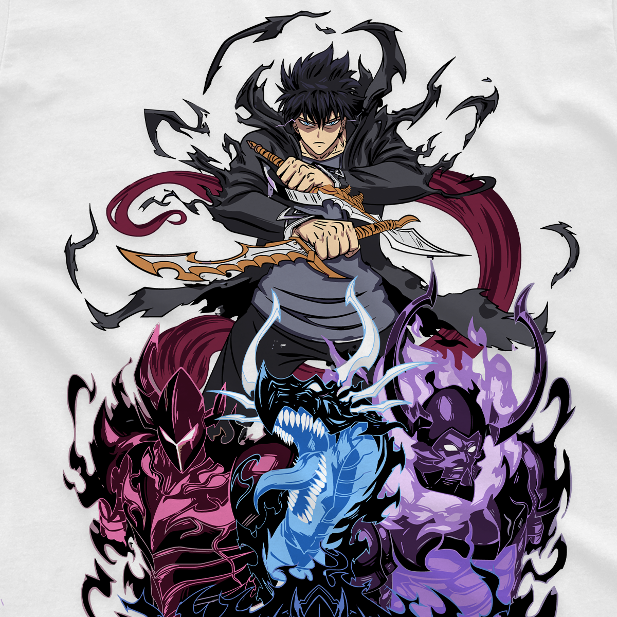 T-shirt Solo Leveling - Ombre del monarca