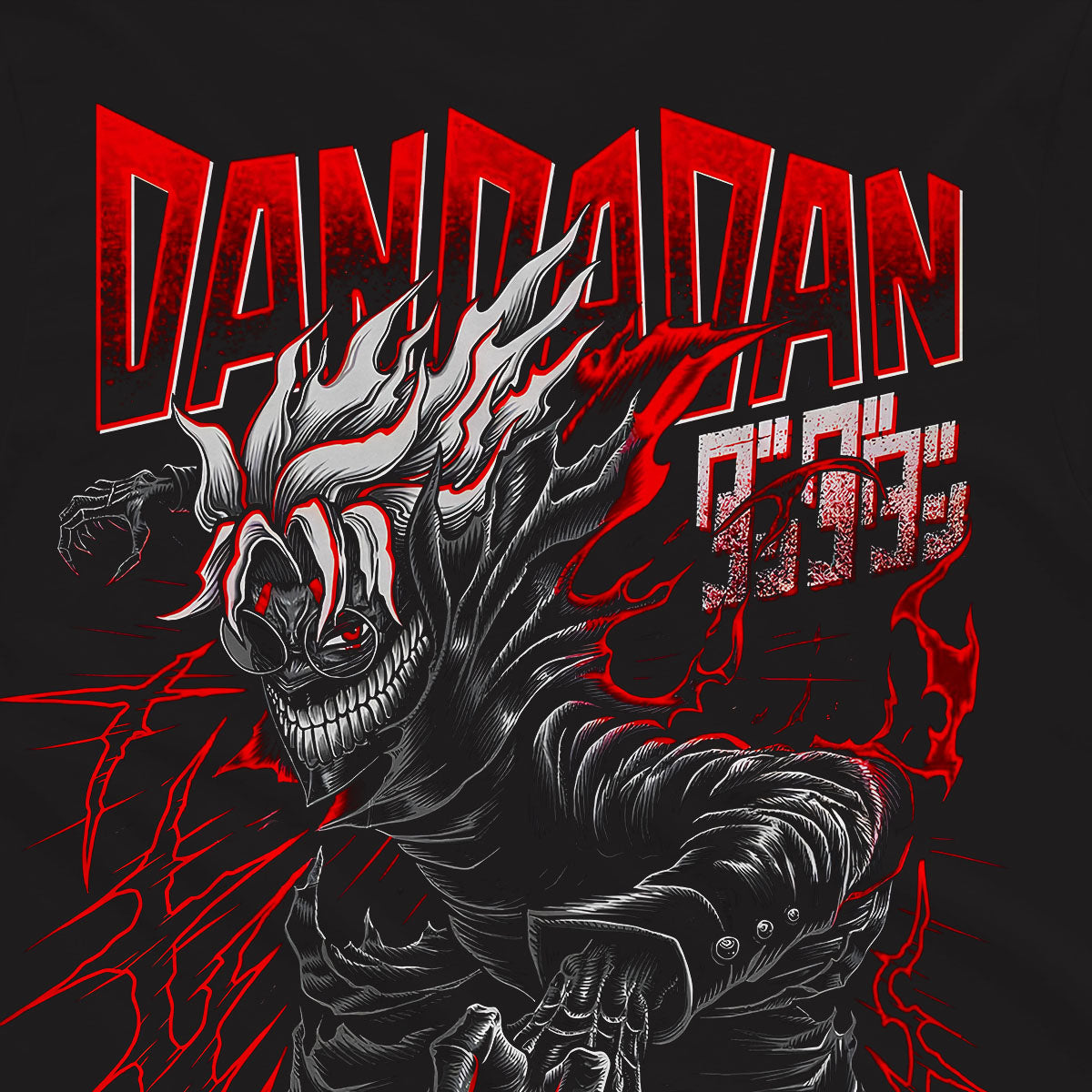 T-shirt Maglietta Nera Manga DanDaDan Ken Takakura 100% Cotone Anime T-shirt - Stampa