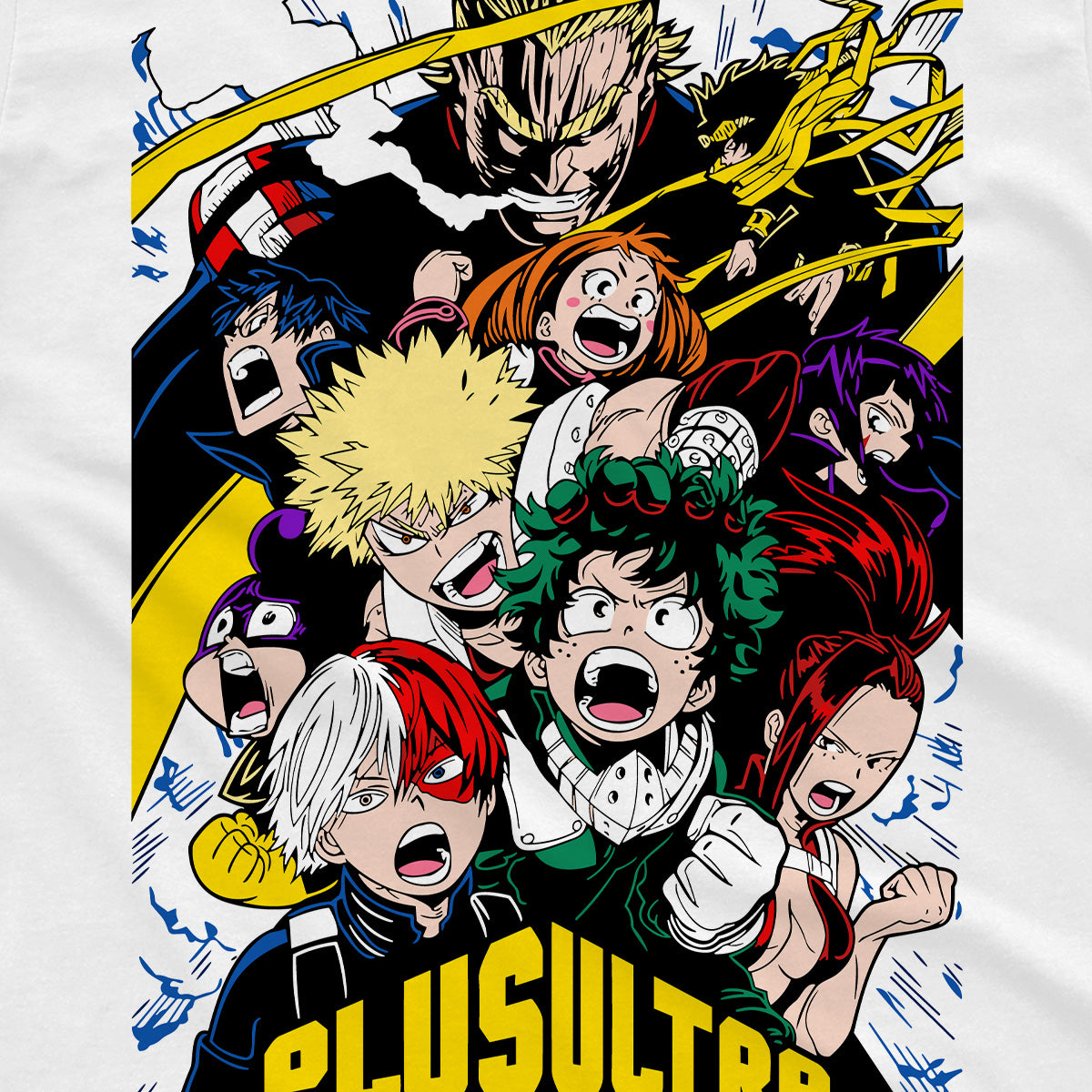 T-shirt Maglietta Bianca Serie My Hero Accademia - Plusultra 100% Cotone - Stampa