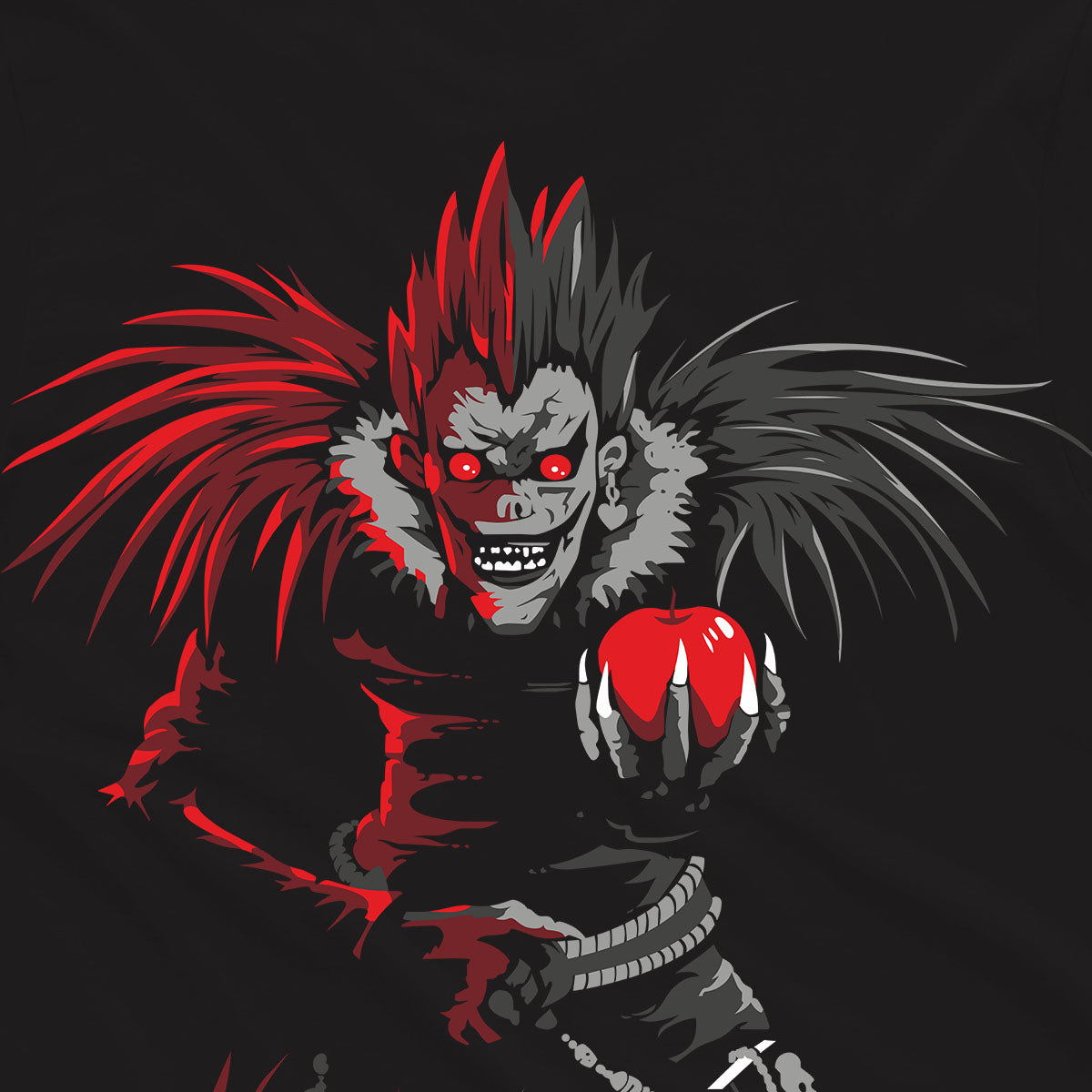T-shirt Maglietta Nera Manga Death Note Ryuk Mela 100% Cotone Anime T-shirt - Stampa