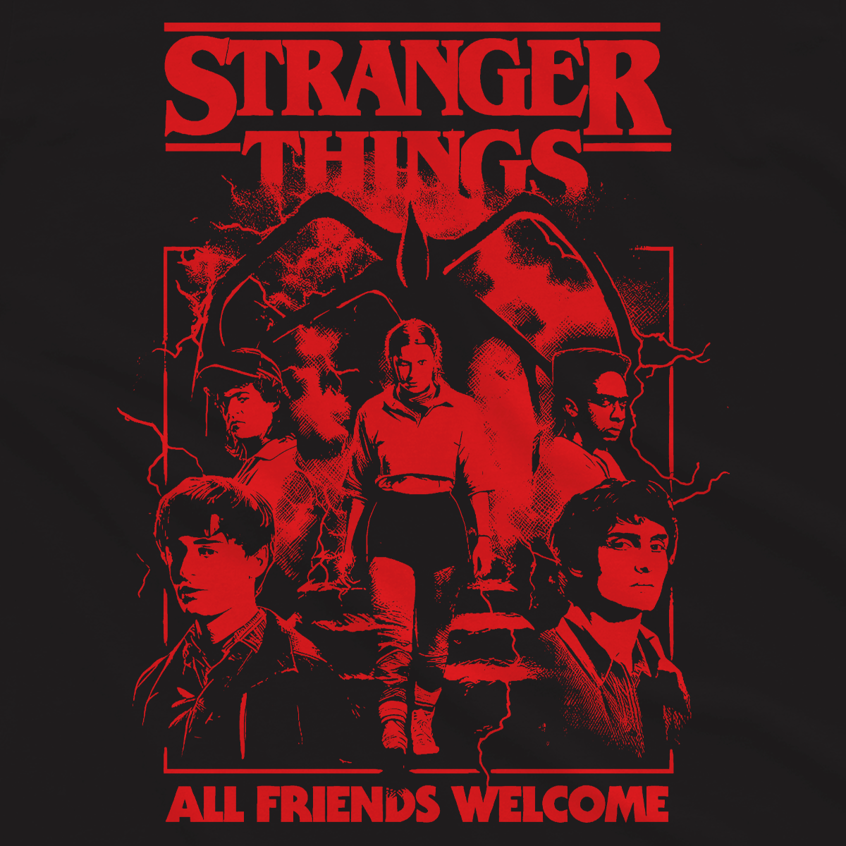 T-shirt Stranger Things - All Friends Welcome