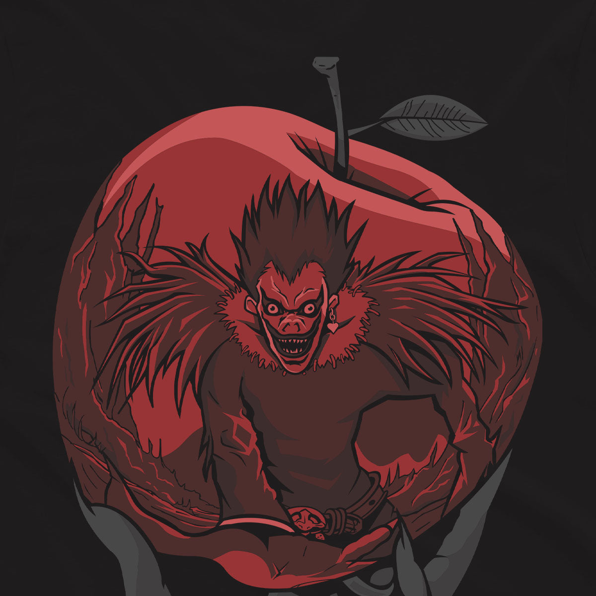T-shirt Maglietta Nera Manga Death Note Ryuk Mela 100% Cotone Anime T-shirt - Stampa