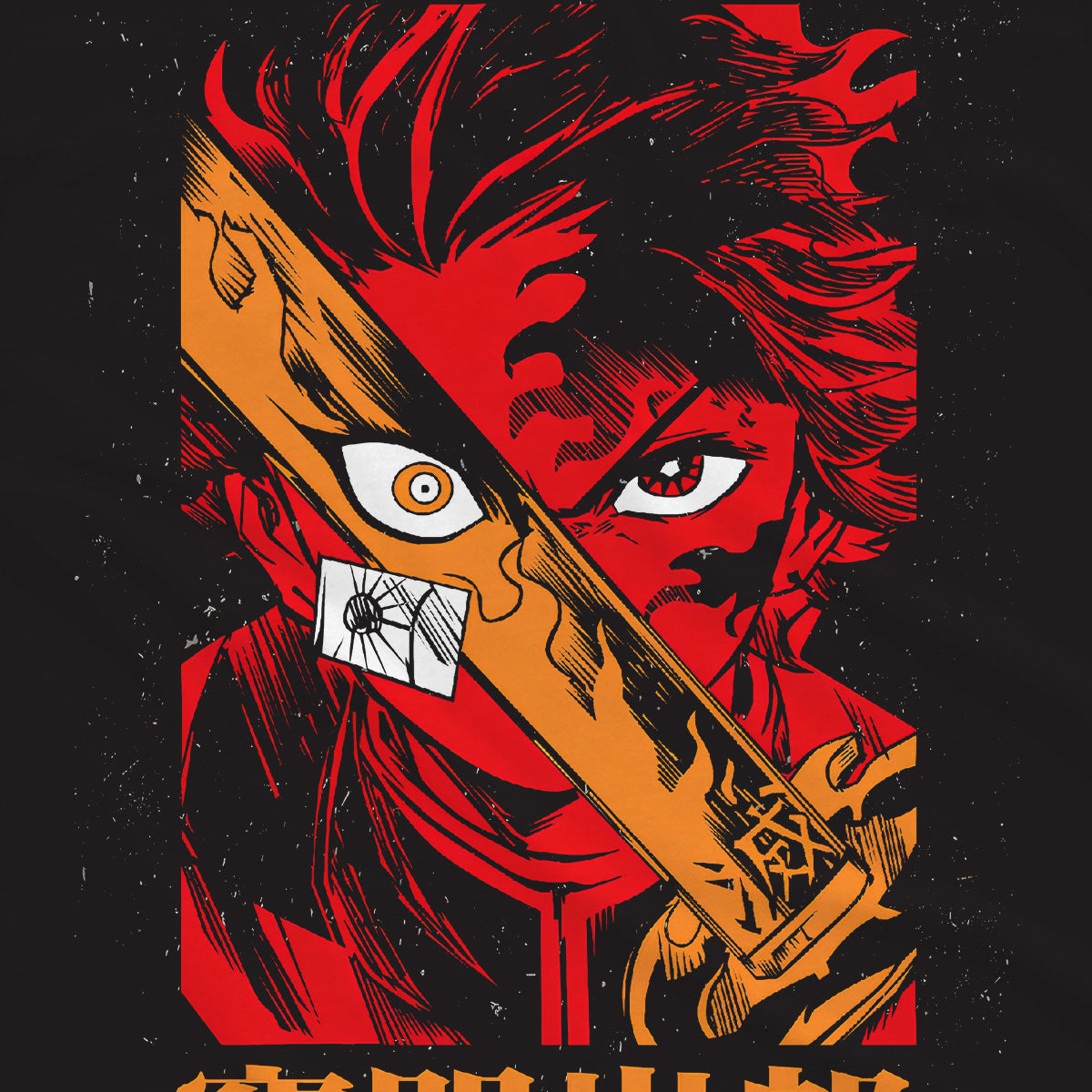 T-shirt Demon Slayer - Tanjiro Red Graphic