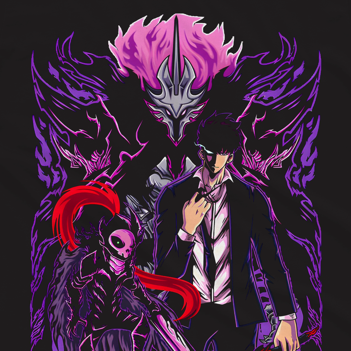 T-shirt Solo Leveling - Sung Ombra Eretta