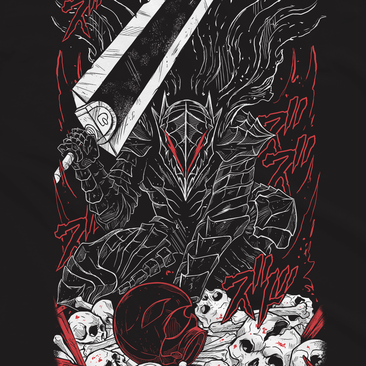 T-shirt Berserk - Guts Skull's Murales