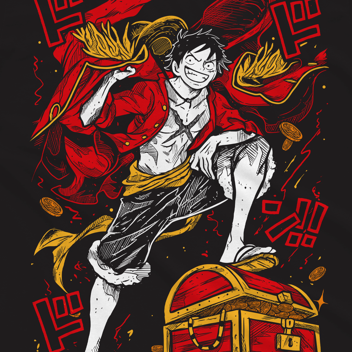 T-shirt One Piece - Pirate King Murales