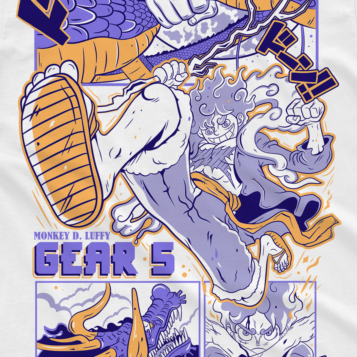 T-shirt One Piece - White Gear Five