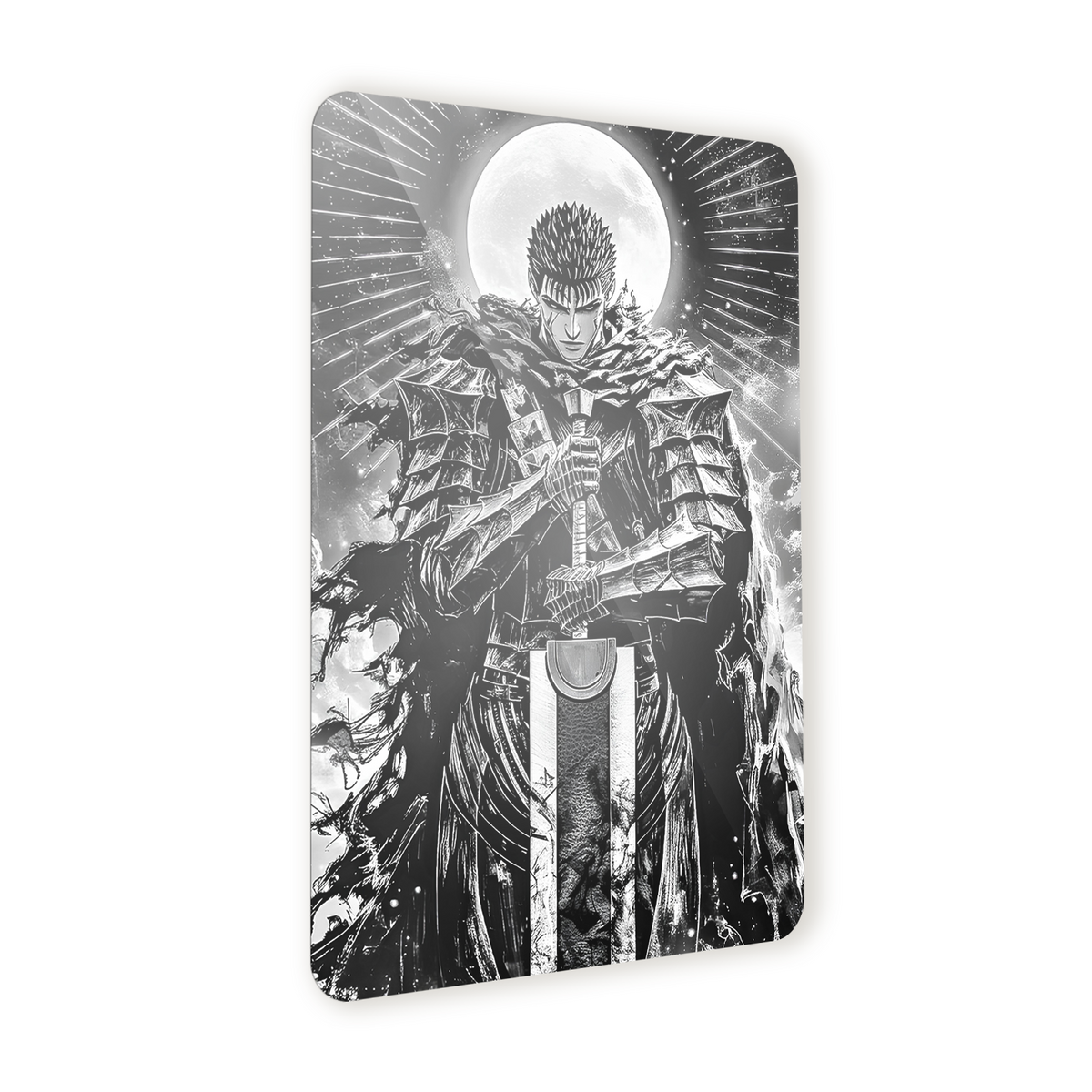 Poster in Alluminio Berserk - Guts Black & White