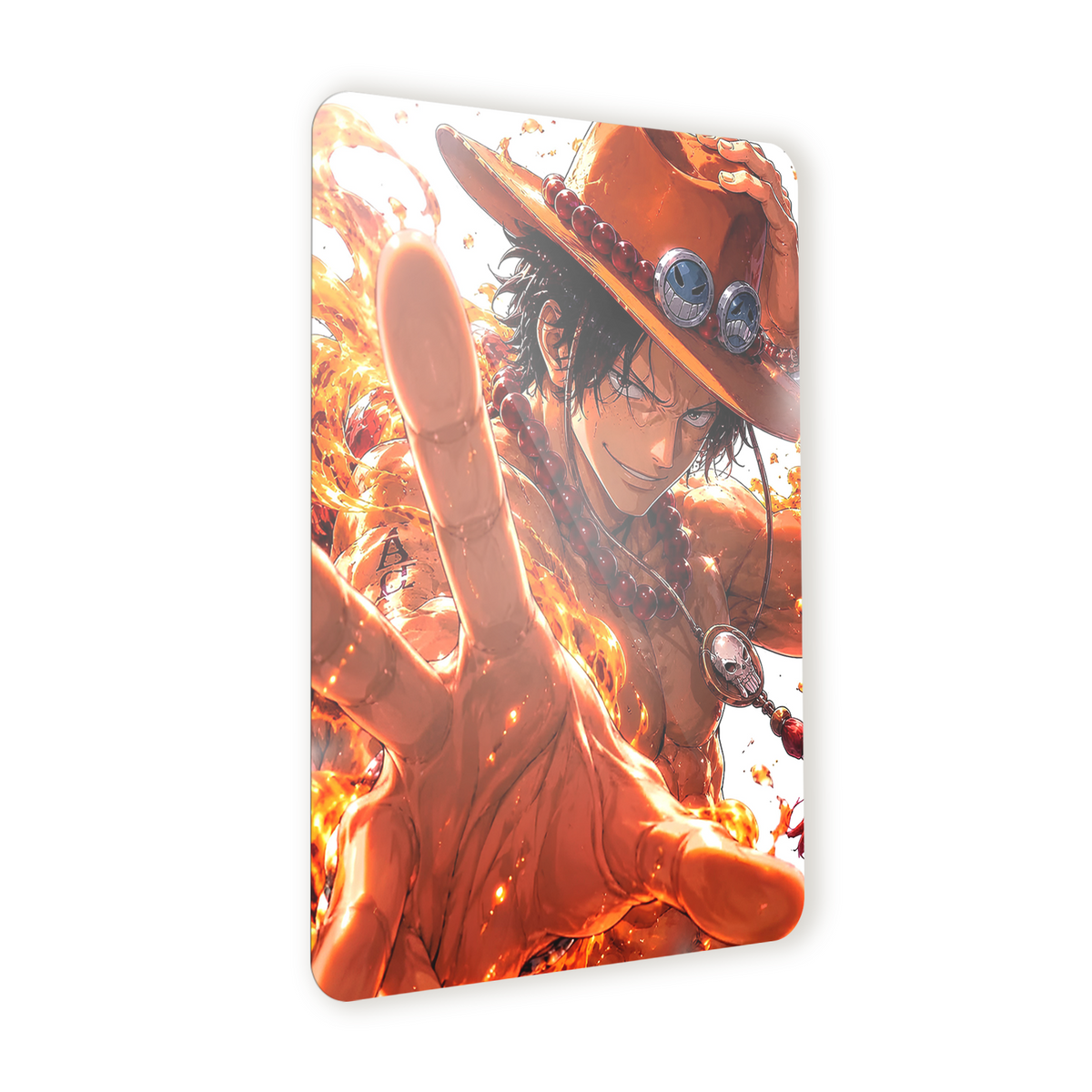 Poster in Alluminio One Piece - Ace Flame